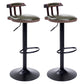Industrial Leather Counter Height Stools Adjustable Height Bar Stool