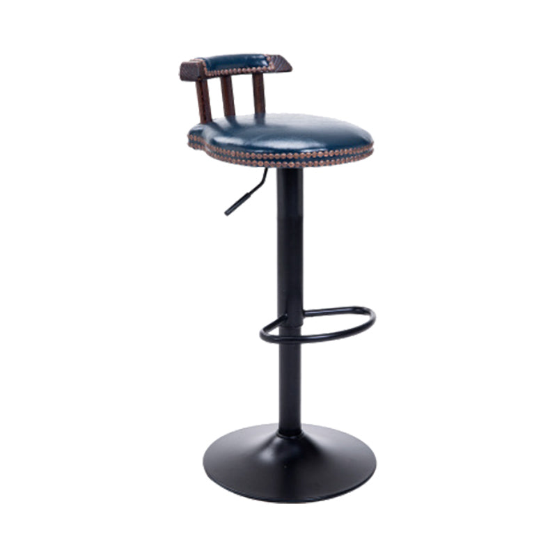 Industrial Leather Counter Height Stools Adjustable Height Bar Stool