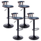 Industrial Leather Counter Height Stools Adjustable Height Bar Stool