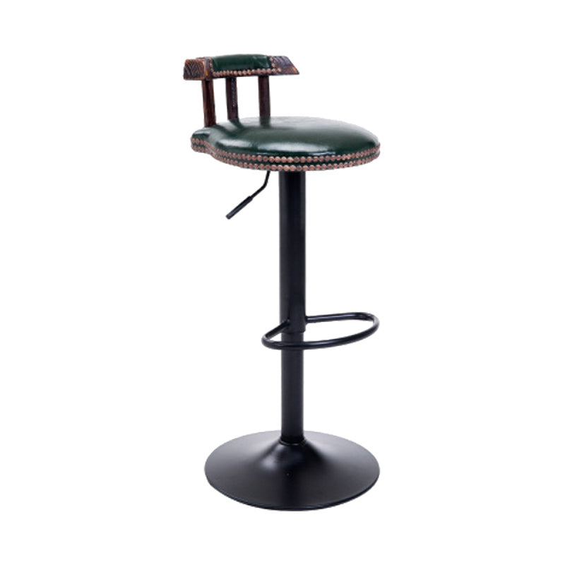 Industrial Leather Counter Height Stools Adjustable Height Bar Stool