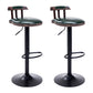 Industrial Leather Counter Height Stools Adjustable Height Bar Stool