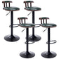 Industrial Leather Counter Height Stools Adjustable Height Bar Stool