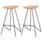 Modern Solid Wood Counter Stool Armless Bar Stool with Footrest Black 2 Piece Set Clearhalo 'Bar Furniture' 'Bar Stools' 'bar_stools' 'furn' 'furn_bar_stools' 'Furniture' 'Kitchen & Dining Furniture' 6372474