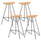 Modern Solid Wood Counter Stool Armless Bar Stool with Footrest Black 4 Piece Set Clearhalo 'Bar Furniture' 'Bar Stools' 'bar_stools' 'furn' 'furn_bar_stools' 'Furniture' 'Kitchen & Dining Furniture' 6372476