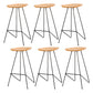 Modern Solid Wood Counter Stool Armless Bar Stool with Footrest Black 6 Piece Set Clearhalo 'Bar Furniture' 'Bar Stools' 'bar_stools' 'furn' 'furn_bar_stools' 'Furniture' 'Kitchen & Dining Furniture' 6372478
