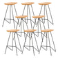 Modern Solid Wood Counter Stool Armless Bar Stool with Footrest Black 8 Piece Set Clearhalo 'Bar Furniture' 'Bar Stools' 'bar_stools' 'furn' 'furn_bar_stools' 'Furniture' 'Kitchen & Dining Furniture' 6372479