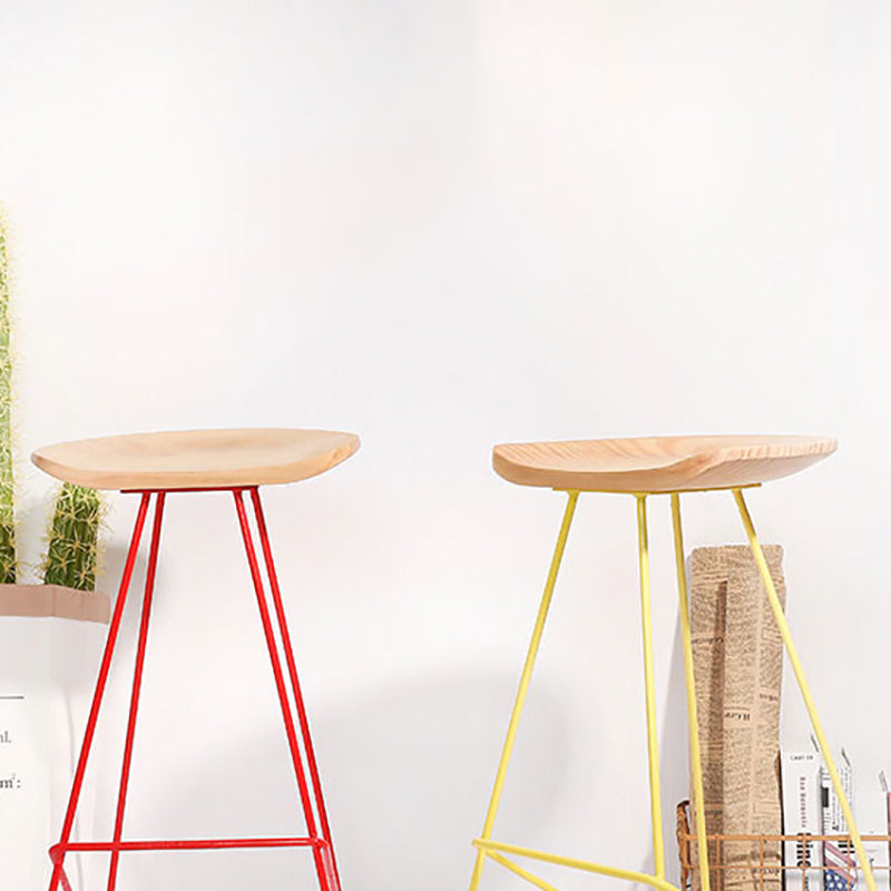 Modern Solid Wood Counter Stool Armless Bar Stool with Footrest Clearhalo 'Bar Furniture' 'Bar Stools' 'bar_stools' 'furn' 'furn_bar_stools' 'Furniture' 'Kitchen & Dining Furniture' 6372484