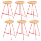 Modern Solid Wood Counter Stool Armless Bar Stool with Footrest Red 6 Piece Set Clearhalo 'Bar Furniture' 'Bar Stools' 'bar_stools' 'furn' 'furn_bar_stools' 'Furniture' 'Kitchen & Dining Furniture' 6372486