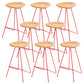 Modern Solid Wood Counter Stool Armless Bar Stool with Footrest Red 8 Piece Set Clearhalo 'Bar Furniture' 'Bar Stools' 'bar_stools' 'furn' 'furn_bar_stools' 'Furniture' 'Kitchen & Dining Furniture' 6372487
