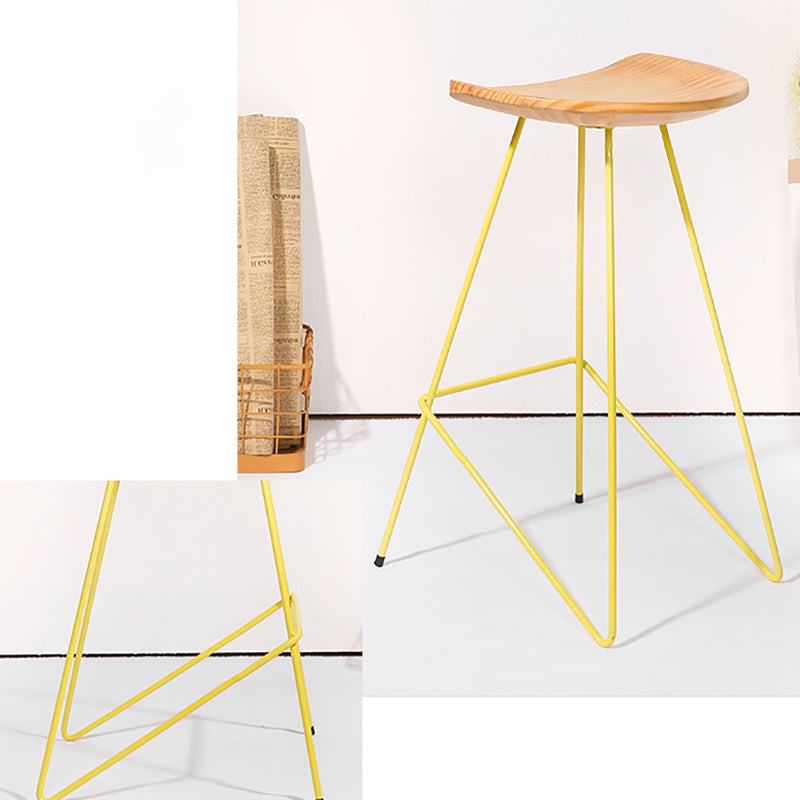 Modern Solid Wood Counter Stool Armless Bar Stool with Footrest Clearhalo 'Bar Furniture' 'Bar Stools' 'bar_stools' 'furn' 'furn_bar_stools' 'Furniture' 'Kitchen & Dining Furniture' 6372488