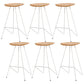 Modern Solid Wood Counter Stool Armless Bar Stool with Footrest White 6 Piece Set Clearhalo 'Bar Furniture' 'Bar Stools' 'bar_stools' 'furn' 'furn_bar_stools' 'Furniture' 'Kitchen & Dining Furniture' 6372497