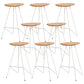 Modern Solid Wood Counter Stool Armless Bar Stool with Footrest White 8 Piece Set Clearhalo 'Bar Furniture' 'Bar Stools' 'bar_stools' 'furn' 'furn_bar_stools' 'Furniture' 'Kitchen & Dining Furniture' 6372498