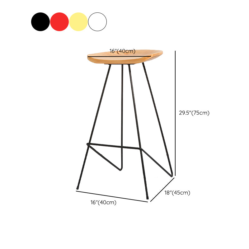 Modern Solid Wood Counter Stool Armless Bar Stool with Footrest Clearhalo 'Bar Furniture' 'Bar Stools' 'bar_stools' 'furn' 'furn_bar_stools' 'Furniture' 'Kitchen & Dining Furniture' 6372500