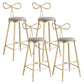 Upholstered Counter Stool Glam Style Round Low Back Bar Stool with Gold Frame 4 Piece Set Clearhalo 'Bar Furniture' 'Bar Stools' 'bar_stools' 'furn' 'furn_bar_stools' 'Furniture' 'Kitchen & Dining Furniture' 6372503