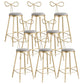 Upholstered Counter Stool Glam Style Round Low Back Bar Stool with Gold Frame 8 Piece Set Clearhalo 'Bar Furniture' 'Bar Stools' 'bar_stools' 'furn' 'furn_bar_stools' 'Furniture' 'Kitchen & Dining Furniture' 6372507