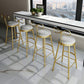 Upholstered Counter Stool Glam Style Round Low Back Bar Stool with Gold Frame Clearhalo 'Bar Furniture' 'Bar Stools' 'bar_stools' 'furn' 'furn_bar_stools' 'Furniture' 'Kitchen & Dining Furniture' 6372508