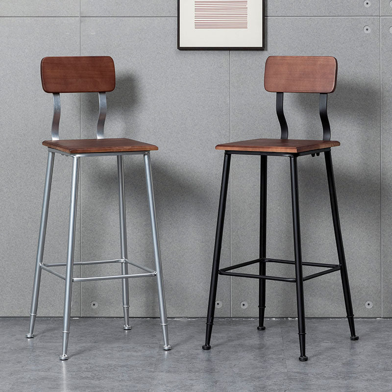 Modern Solid Wood Counter Stool Armless Bar Height Bar Stool with Footrest Clearhalo 'Bar Furniture' 'Bar Stools' 'bar_stools' 'furn' 'furn_bar_stools' 'Furniture' 'Kitchen & Dining Furniture' 6372518