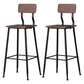 Modern Solid Wood Counter Stool Armless Bar Height Bar Stool with Footrest Black 2 Piece Set Clearhalo 'Bar Furniture' 'Bar Stools' 'bar_stools' 'furn' 'furn_bar_stools' 'Furniture' 'Kitchen & Dining Furniture' 6372519