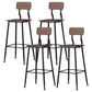 Modern Solid Wood Counter Stool Armless Bar Height Bar Stool with Footrest Black 4 Piece Set Clearhalo 'Bar Furniture' 'Bar Stools' 'bar_stools' 'furn' 'furn_bar_stools' 'Furniture' 'Kitchen & Dining Furniture' 6372521