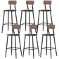 Modern Solid Wood Counter Stool Armless Bar Height Bar Stool with Footrest Black 6 Piece Set Clearhalo 'Bar Furniture' 'Bar Stools' 'bar_stools' 'furn' 'furn_bar_stools' 'Furniture' 'Kitchen & Dining Furniture' 6372522