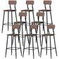 Modern Solid Wood Counter Stool Armless Bar Height Bar Stool with Footrest Black 8 Piece Set Clearhalo 'Bar Furniture' 'Bar Stools' 'bar_stools' 'furn' 'furn_bar_stools' 'Furniture' 'Kitchen & Dining Furniture' 6372524