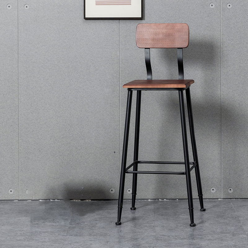 Modern Solid Wood Counter Stool Armless Bar Height Bar Stool with Footrest Clearhalo 'Bar Furniture' 'Bar Stools' 'bar_stools' 'furn' 'furn_bar_stools' 'Furniture' 'Kitchen & Dining Furniture' 6372525