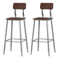 Modern Solid Wood Counter Stool Armless Bar Height Bar Stool with Footrest Silver 2 Piece Set Clearhalo 'Bar Furniture' 'Bar Stools' 'bar_stools' 'furn' 'furn_bar_stools' 'Furniture' 'Kitchen & Dining Furniture' 6372526