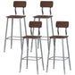 Modern Solid Wood Counter Stool Armless Bar Height Bar Stool with Footrest Silver 4 Piece Set Clearhalo 'Bar Furniture' 'Bar Stools' 'bar_stools' 'furn' 'furn_bar_stools' 'Furniture' 'Kitchen & Dining Furniture' 6372528