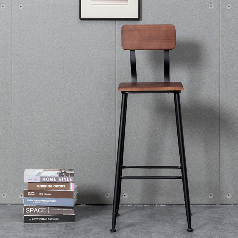 Modern Solid Wood Counter Stool Armless Bar Height Bar Stool with Footrest Clearhalo 'Bar Furniture' 'Bar Stools' 'bar_stools' 'furn' 'furn_bar_stools' 'Furniture' 'Kitchen & Dining Furniture' 6372535