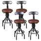 Industrial Metal Counter Height Stools Adjustable Bar Stool for Indoor Leather With Back 4 Piece Set Clearhalo 'Bar Furniture' 'Bar Stools' 'bar_stools' 'furn' 'furn_bar_stools' 'Furniture' 'Kitchen & Dining Furniture' 6372539