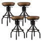 Industrial Metal Counter Height Stools Adjustable Bar Stool for Indoor Leather Backless 4 Piece Set Clearhalo 'Bar Furniture' 'Bar Stools' 'bar_stools' 'furn' 'furn_bar_stools' 'Furniture' 'Kitchen & Dining Furniture' 6372543