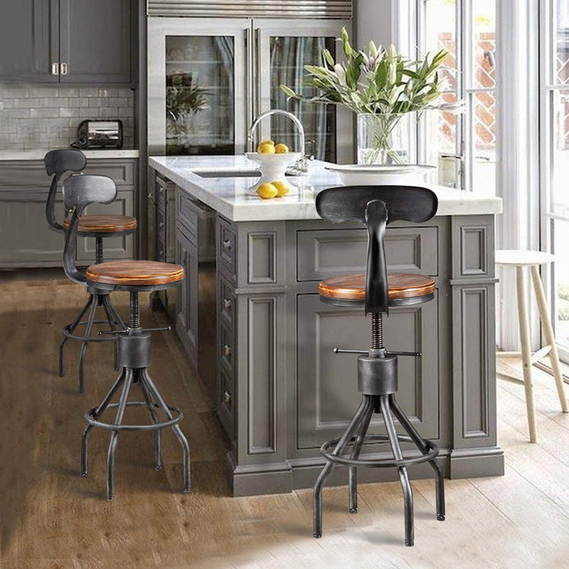 Industrial Metal Counter Height Stools Adjustable Bar Stool for Indoor Clearhalo 'Bar Furniture' 'Bar Stools' 'bar_stools' 'furn' 'furn_bar_stools' 'Furniture' 'Kitchen & Dining Furniture' 6372545