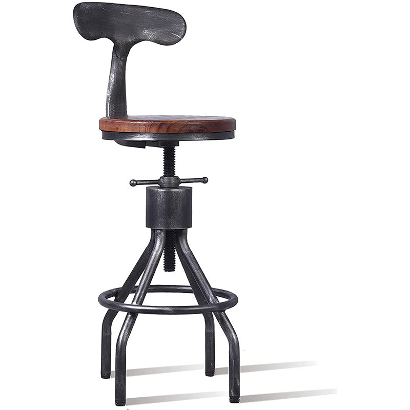 Industrial Metal Counter Height Stools Adjustable Bar Stool for Indoor Clearhalo 'Bar Furniture' 'Bar Stools' 'bar_stools' 'furn' 'furn_bar_stools' 'Furniture' 'Kitchen & Dining Furniture' 6372555