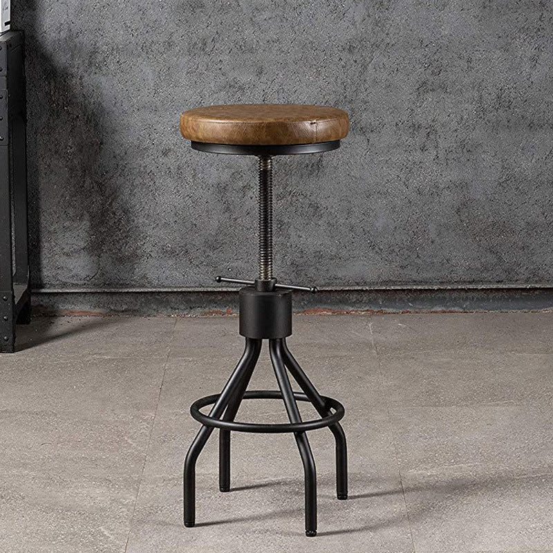 Industrial Metal Counter Height Stools Adjustable Bar Stool for Indoor Clearhalo 'Bar Furniture' 'Bar Stools' 'bar_stools' 'furn' 'furn_bar_stools' 'Furniture' 'Kitchen & Dining Furniture' 6372557