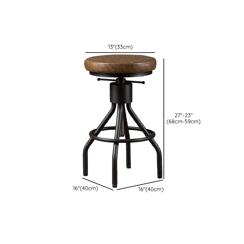Industrial Metal Counter Height Stools Adjustable Bar Stool for Indoor Clearhalo 'Bar Furniture' 'Bar Stools' 'bar_stools' 'furn' 'furn_bar_stools' 'Furniture' 'Kitchen & Dining Furniture' 6372563