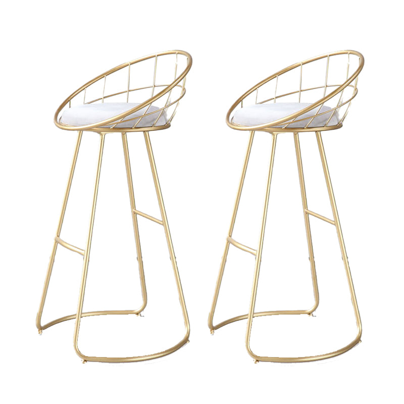Contemporary Style Counter Stool Upholstered Bar Stool with Metal Base Gold 2 Piece Set Clearhalo 'Bar Furniture' 'Bar Stools' 'bar_stools' 'furn' 'furn_bar_stools' 'Furniture' 'Kitchen & Dining Furniture' 6372593