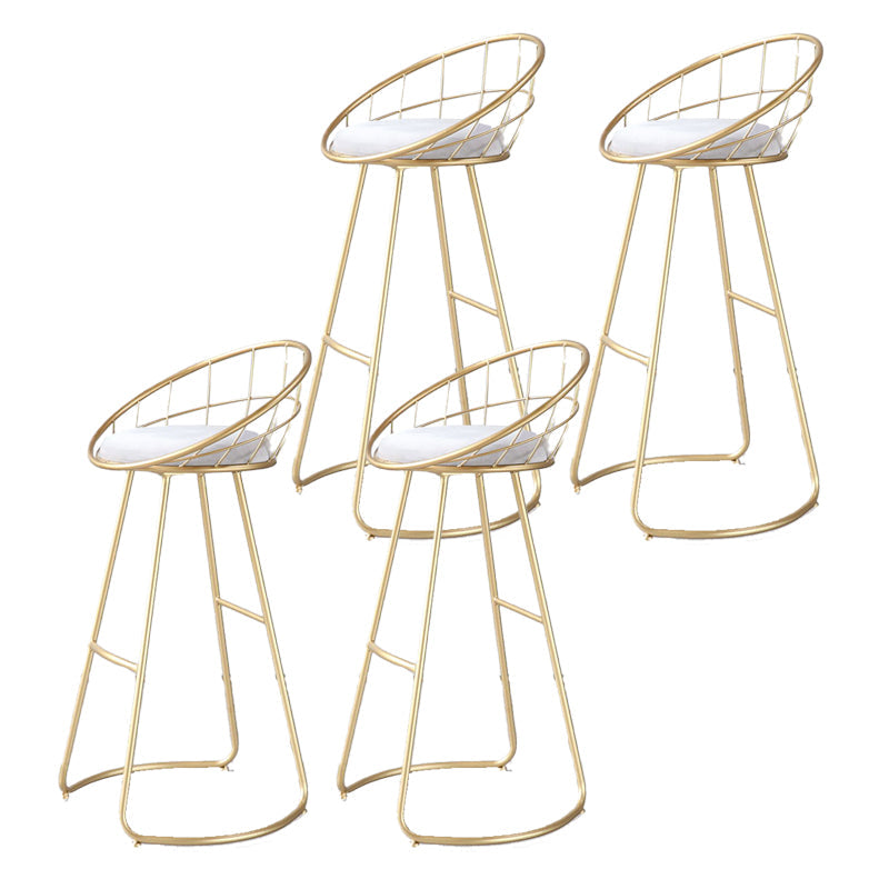 Contemporary Style Counter Stool Upholstered Bar Stool with Metal Base Gold 4 Piece Set Clearhalo 'Bar Furniture' 'Bar Stools' 'bar_stools' 'furn' 'furn_bar_stools' 'Furniture' 'Kitchen & Dining Furniture' 6372595