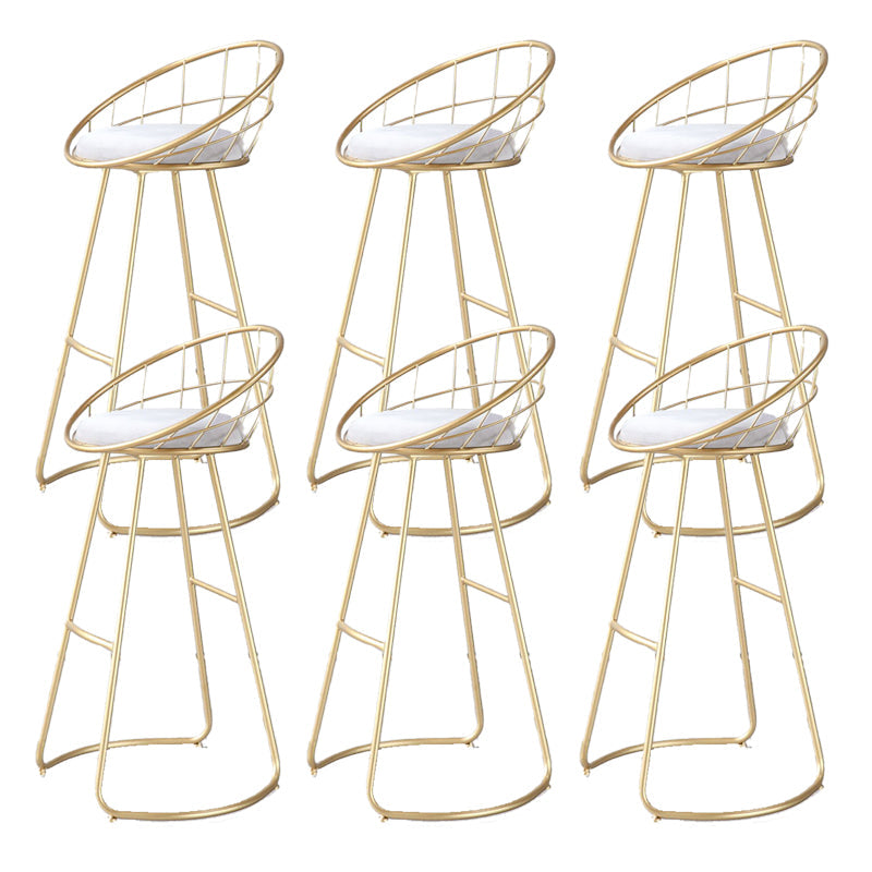 Contemporary Style Counter Stool Upholstered Bar Stool with Metal Base Gold 6 Piece Set Clearhalo 'Bar Furniture' 'Bar Stools' 'bar_stools' 'furn' 'furn_bar_stools' 'Furniture' 'Kitchen & Dining Furniture' 6372596