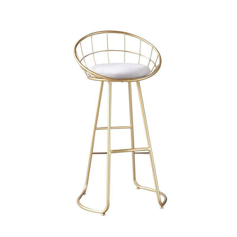Contemporary Style Counter Stool Upholstered Bar Stool with Metal Base Clearhalo 'Bar Furniture' 'Bar Stools' 'bar_stools' 'furn' 'furn_bar_stools' 'Furniture' 'Kitchen & Dining Furniture' 6372600