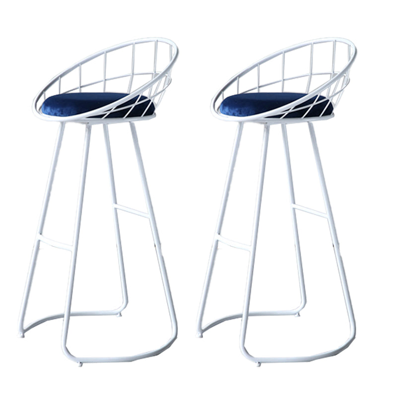 Contemporary Style Counter Stool Upholstered Bar Stool with Metal Base White 2 Piece Set Clearhalo 'Bar Furniture' 'Bar Stools' 'bar_stools' 'furn' 'furn_bar_stools' 'Furniture' 'Kitchen & Dining Furniture' 6372601