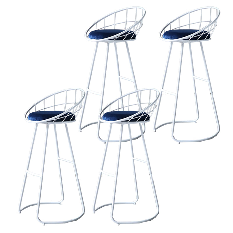Contemporary Style Counter Stool Upholstered Bar Stool with Metal Base White 4 Piece Set Clearhalo 'Bar Furniture' 'Bar Stools' 'bar_stools' 'furn' 'furn_bar_stools' 'Furniture' 'Kitchen & Dining Furniture' 6372603