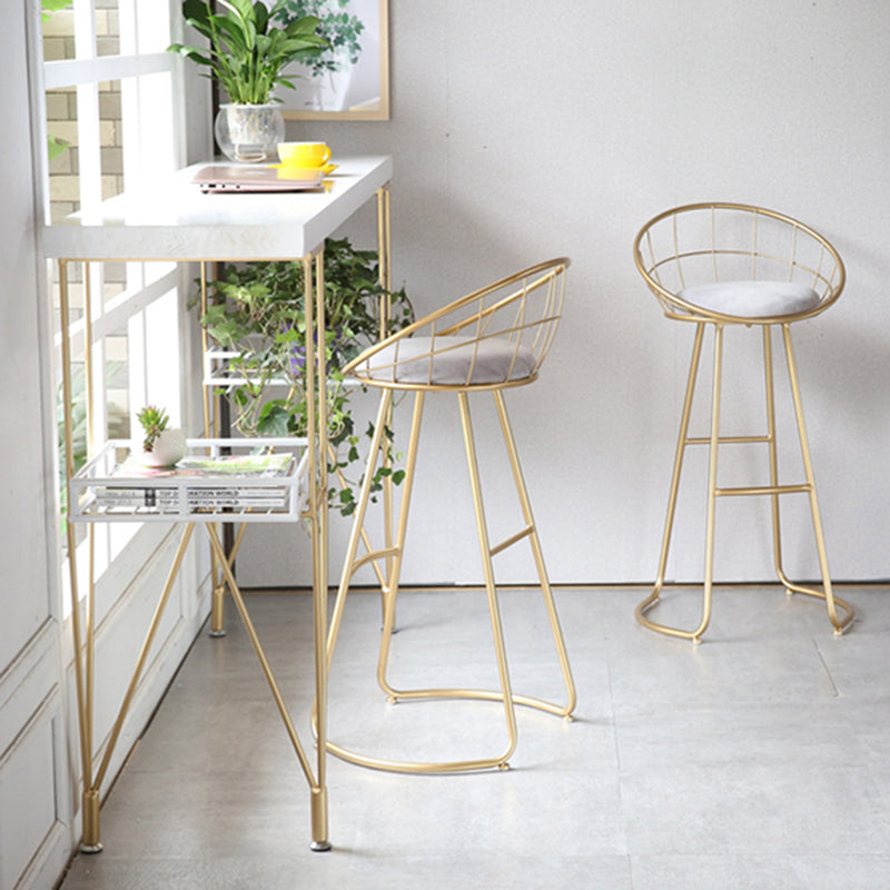 Contemporary Style Counter Stool Upholstered Bar Stool with Metal Base Clearhalo 'Bar Furniture' 'Bar Stools' 'bar_stools' 'furn' 'furn_bar_stools' 'Furniture' 'Kitchen & Dining Furniture' 6372612