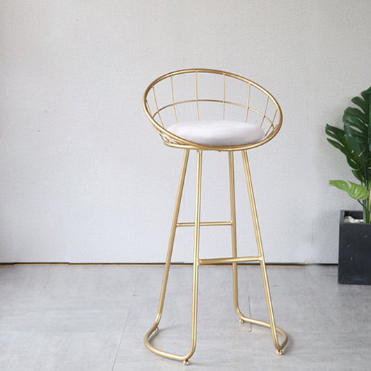 Sgabello da bar imbottito con bancone in stile contemporaneo con base in metallo