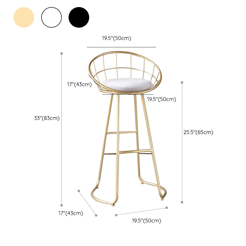 Contemporary Style Counter Stool Upholstered Bar Stool with Metal Base Clearhalo 'Bar Furniture' 'Bar Stools' 'bar_stools' 'furn' 'furn_bar_stools' 'Furniture' 'Kitchen & Dining Furniture' 6372617