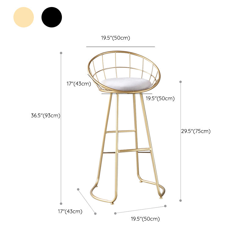 Contemporary Style Counter Stool Upholstered Bar Stool with Metal Base Clearhalo 'Bar Furniture' 'Bar Stools' 'bar_stools' 'furn' 'furn_bar_stools' 'Furniture' 'Kitchen & Dining Furniture' 6372619