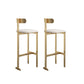 Modern Backrest Armless Counter Stool Iron Frame Bar Stool with Leather Cushion Gold 2 Piece Set Bar Stool(30"H) Clearhalo 'Bar Furniture' 'Bar Stools' 'bar_stools' 'furn' 'furn_bar_stools' 'Furniture' 'Kitchen & Dining Furniture' 6372736