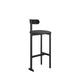 Modern Backrest Armless Counter Stool Iron Frame Bar Stool with Leather Cushion Black 1 Piece Bar Stool(30"H) Clearhalo 'Bar Furniture' 'Bar Stools' 'bar_stools' 'furn' 'furn_bar_stools' 'Furniture' 'Kitchen & Dining Furniture' 6372747
