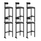 Modern Backrest Armless Counter Stool Iron Frame Bar Stool with Leather Cushion Black 6 Piece Set Bar Stool(30"H) Clearhalo 'Bar Furniture' 'Bar Stools' 'bar_stools' 'furn' 'furn_bar_stools' 'Furniture' 'Kitchen & Dining Furniture' 6372750