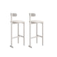 Modern Backrest Armless Counter Stool Iron Frame Bar Stool with Leather Cushion White 2 Piece Set Counter Stool(26"H) Clearhalo 'Bar Furniture' 'Bar Stools' 'bar_stools' 'furn' 'furn_bar_stools' 'Furniture' 'Kitchen & Dining Furniture' 6372753