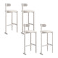 Modern Backrest Armless Counter Stool Iron Frame Bar Stool with Leather Cushion White 4 Piece Set Bar Stool(30"H) Clearhalo 'Bar Furniture' 'Bar Stools' 'bar_stools' 'furn' 'furn_bar_stools' 'Furniture' 'Kitchen & Dining Furniture' 6372759